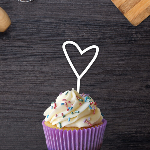 Zápichy srdíčko na cupcakes (3 kus)